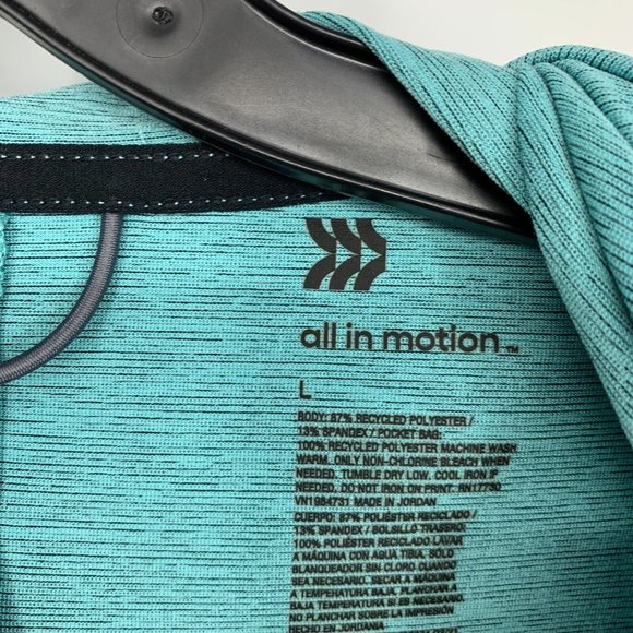 All In Motion Jacket Blue Full Zip Hooded Pockets Long Sleeve - Picture 2 of 10